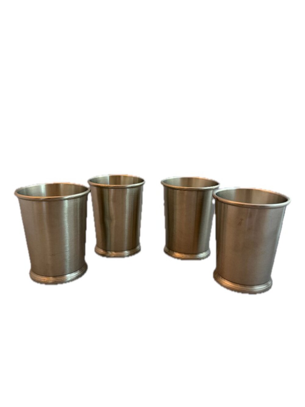 Web Pewter Pewter Mint Julep Cups Set of 4 Metal Barware Drinkware Cylindrical
